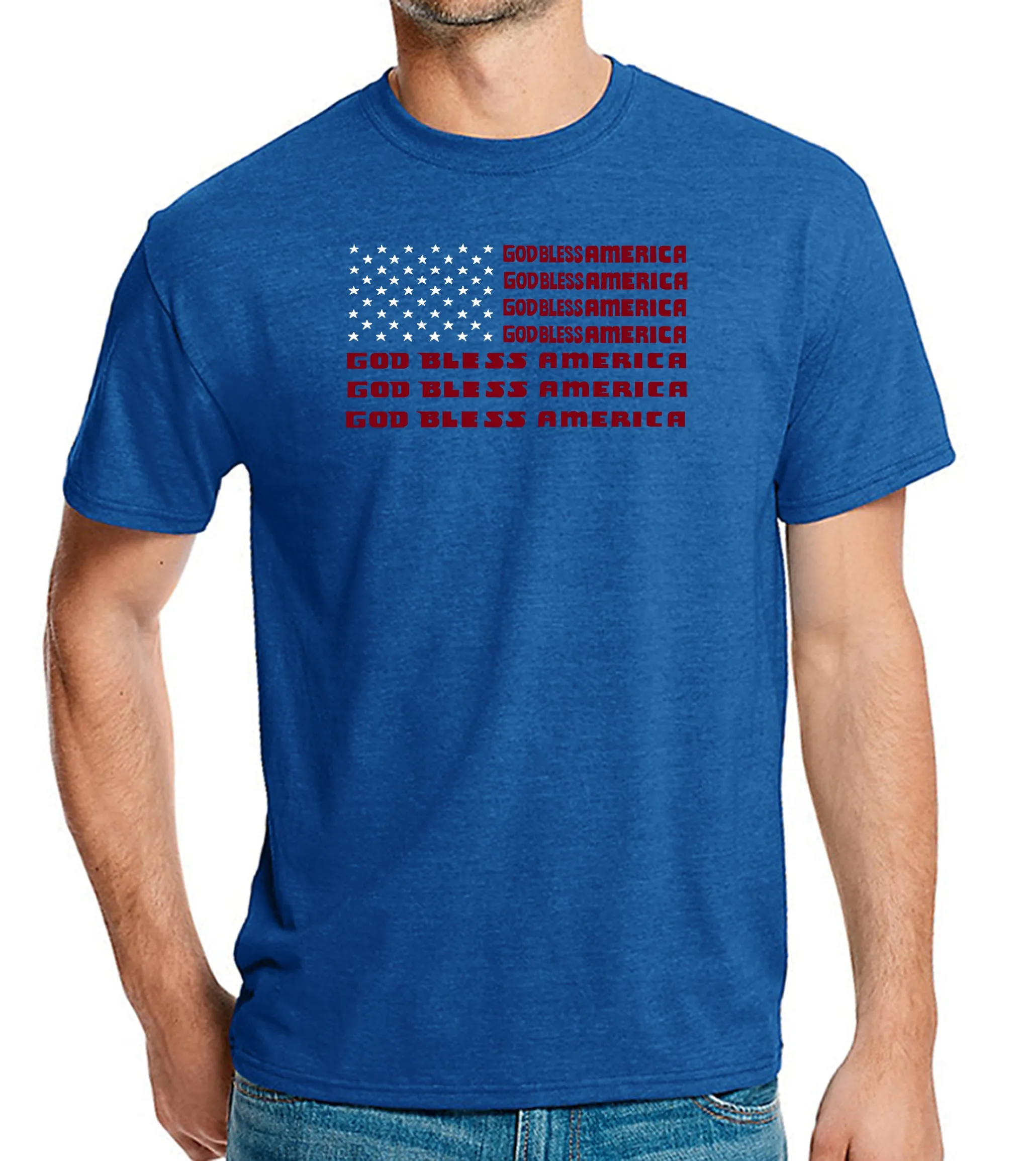 God Bless America - Men's Premium Blend Word Art T-Shirt sold by LA Pop Art product image thumbnail 4