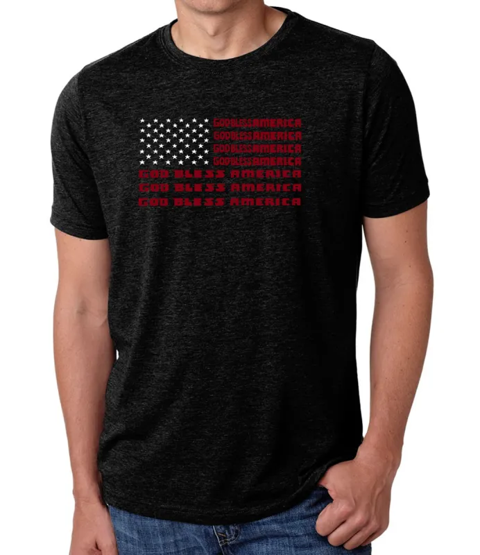 God Bless America - Men's Premium Blend Word Art T-Shirt sold by LA Pop Art