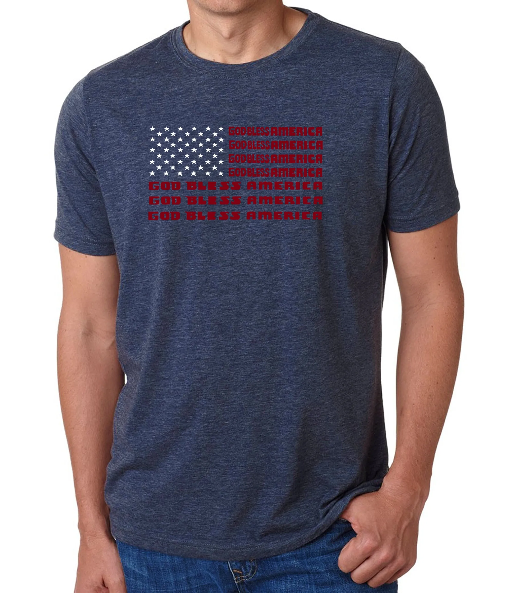 God Bless America - Men's Premium Blend Word Art T-Shirt sold by LA Pop Art product image thumbnail 3