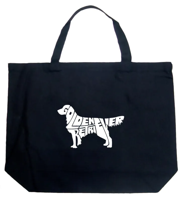 Golden Retreiver - Large Word Art Tote Bag sold by LA Pop Art