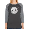 Panda - Women's Raglan Baseball Word Art T-Shirt sold by LA Pop Art
