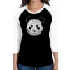 Panda - Women's Raglan Baseball Word Art T-Shirt sold by LA Pop Art