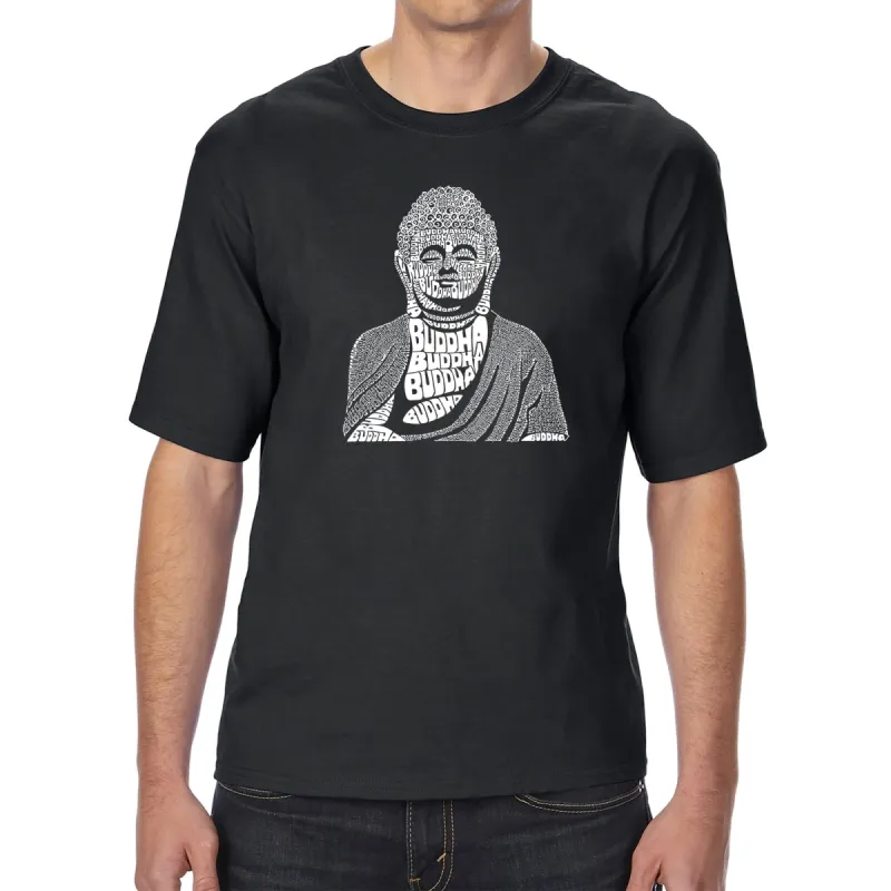 Buddha  - Men's Tall and Long Word Art T-Shirt sold by LA Pop Art