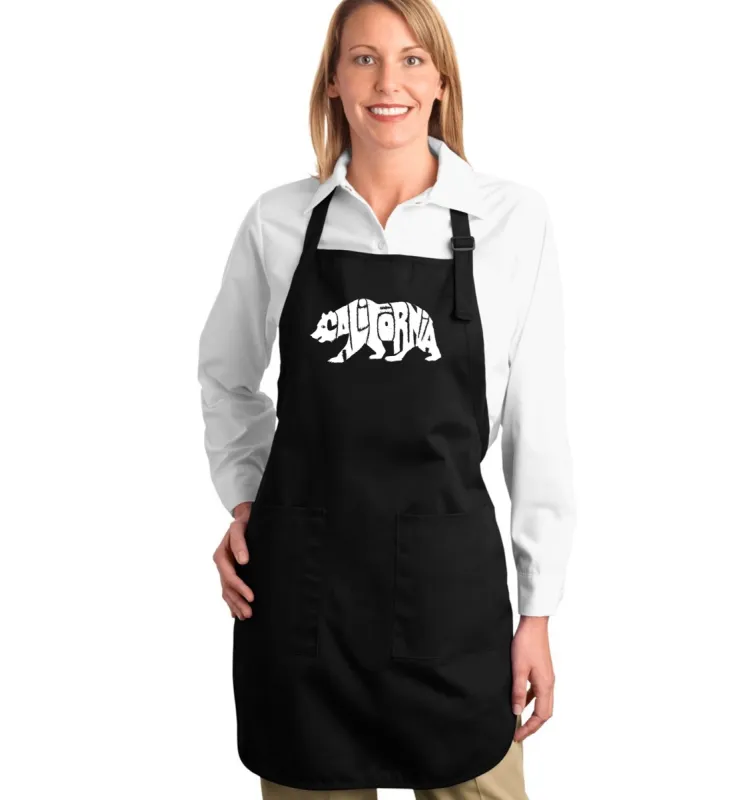 California Bear - Full Length Word Art Apron sold by LA Pop Art
