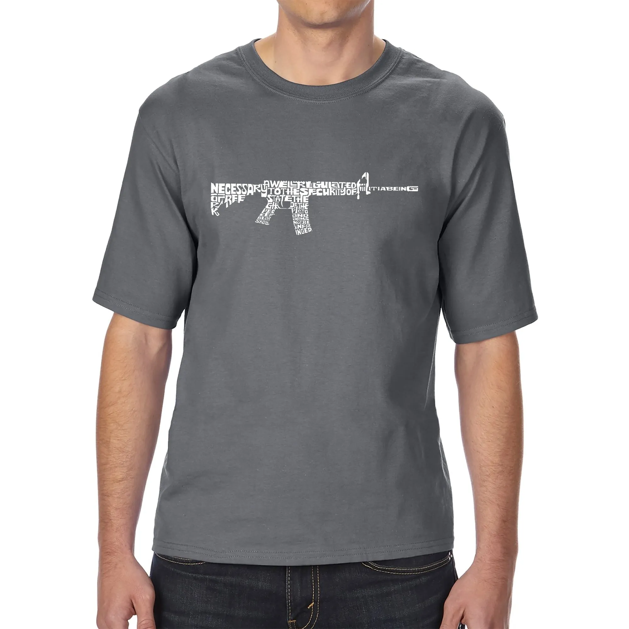 AR15 2nd Amendment Word Art - Men's Tall Word Art T-Shirt sold by LA Pop Art product image thumbnail 4