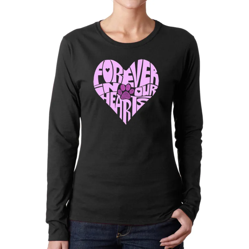 Forever In Our Hearts - Women's Word Art Long Sleeve T-Shirt sold by LA Pop Art