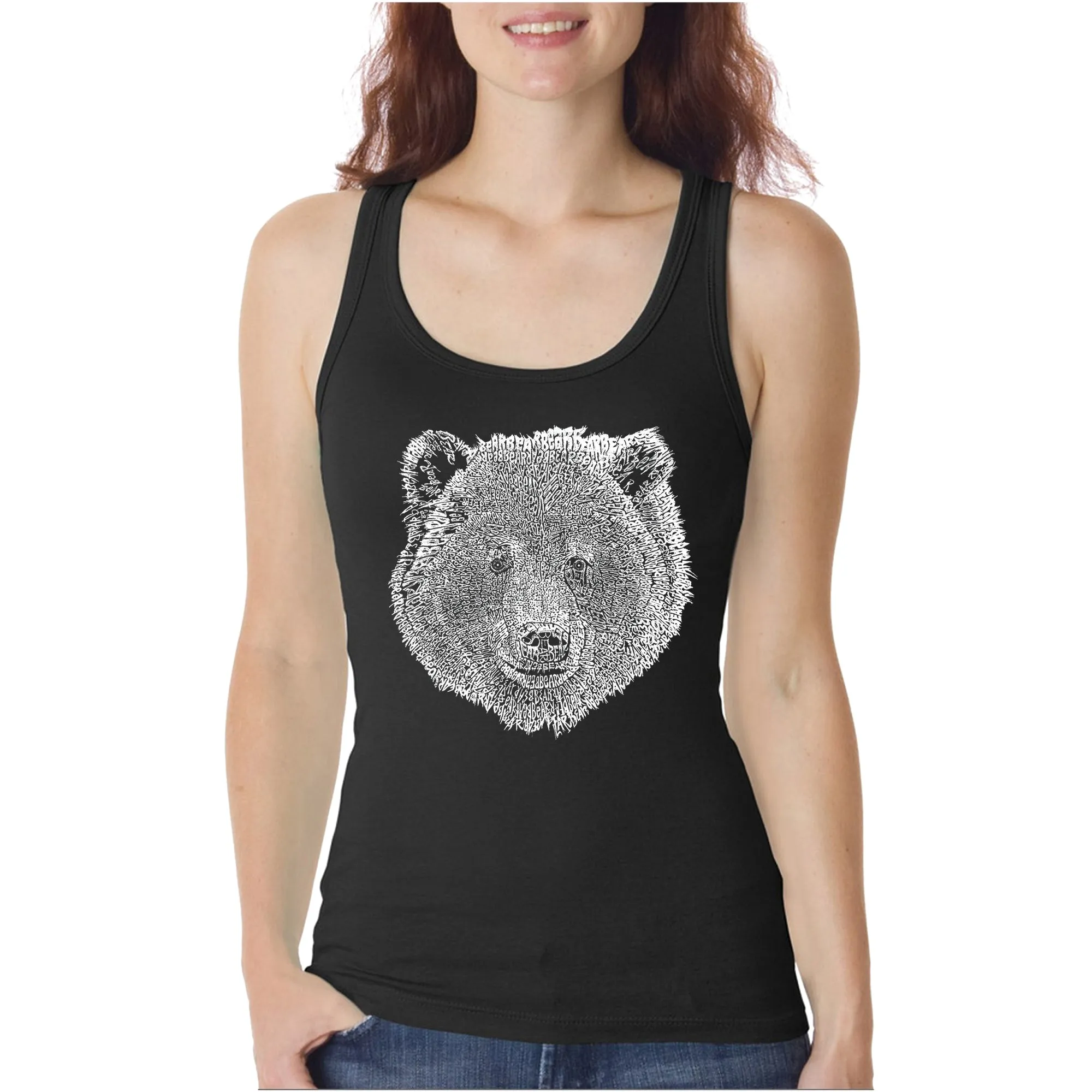 Bear Face - Women's Word Art Tank Top sold by LA Pop Art