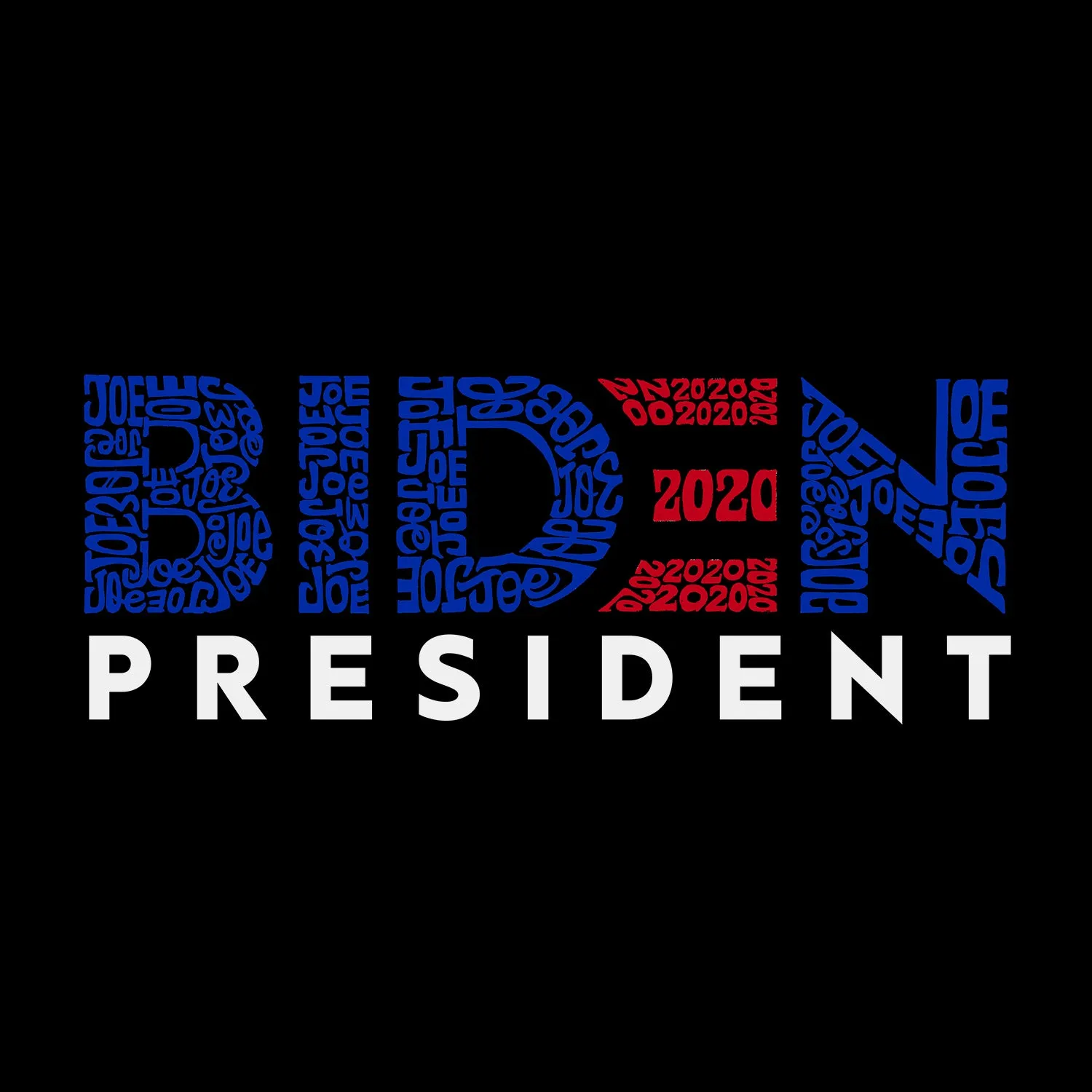 Biden 2020 - Men's Tall Word Art T-Shirt sold by LA Pop Art product image thumbnail 2