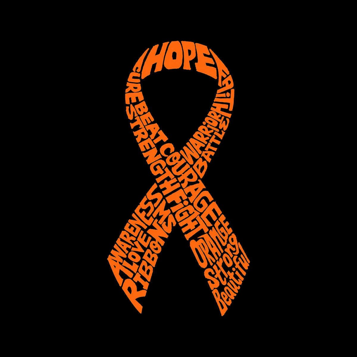 Ms Ribbon - Men's Tall Word Art T-Shirt sold by LA Pop Art product image thumbnail 2