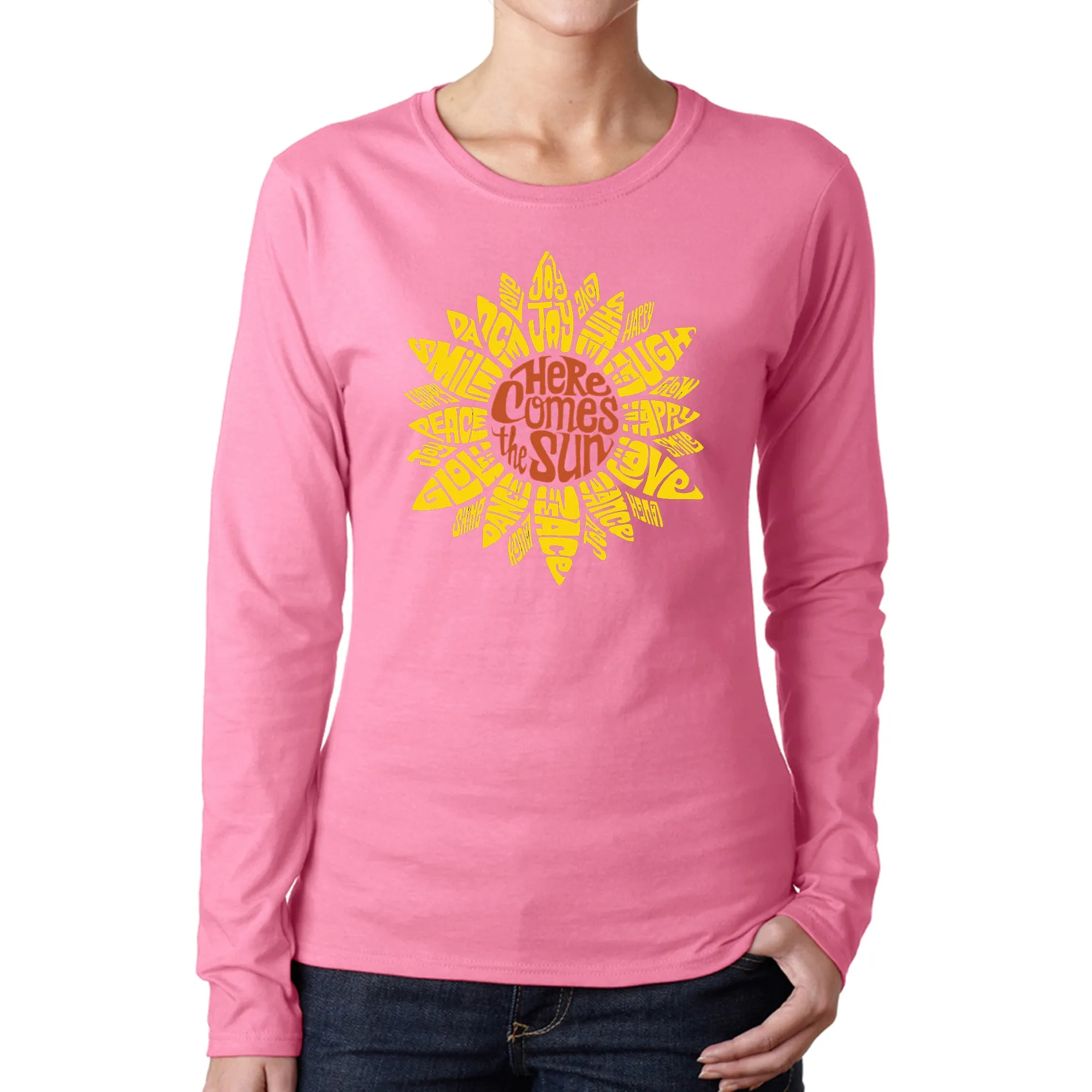 Sunflower - Women's Word Art Long Sleeve T-Shirt sold by LA Pop Art product image thumbnail 3