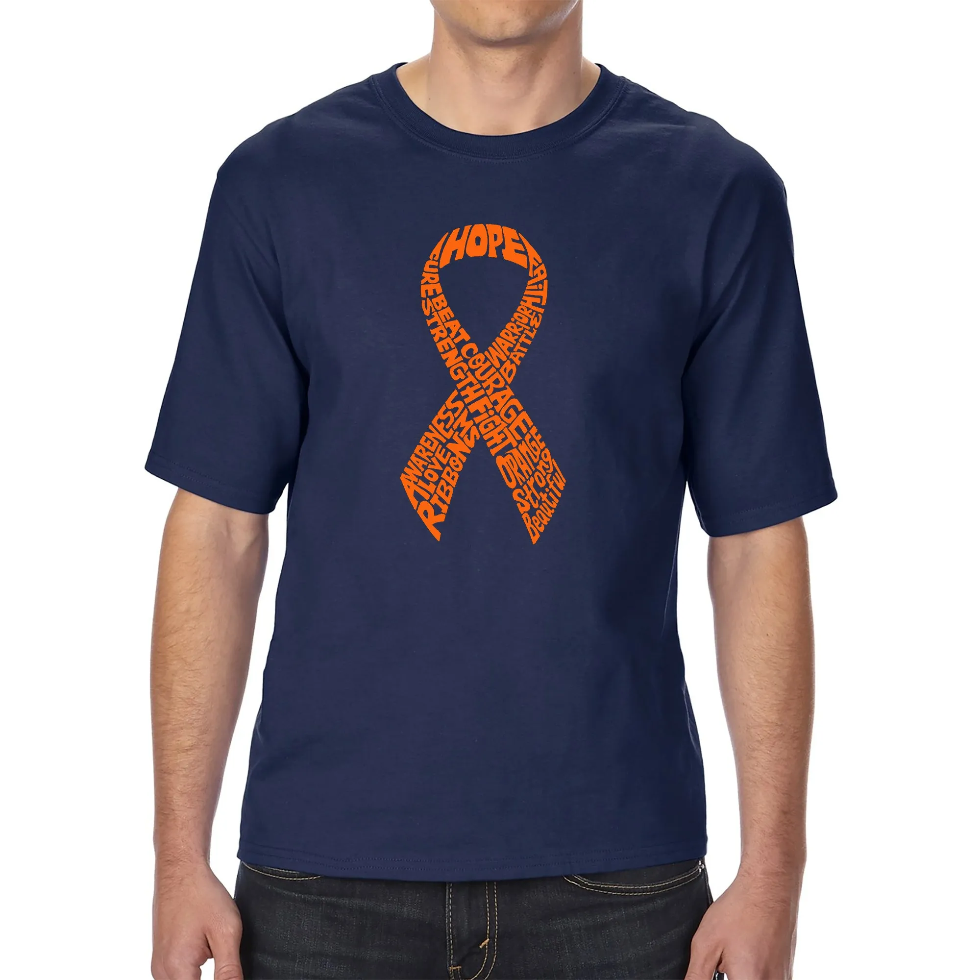 Ms Ribbon - Men's Tall Word Art T-Shirt sold by LA Pop Art product image thumbnail 3
