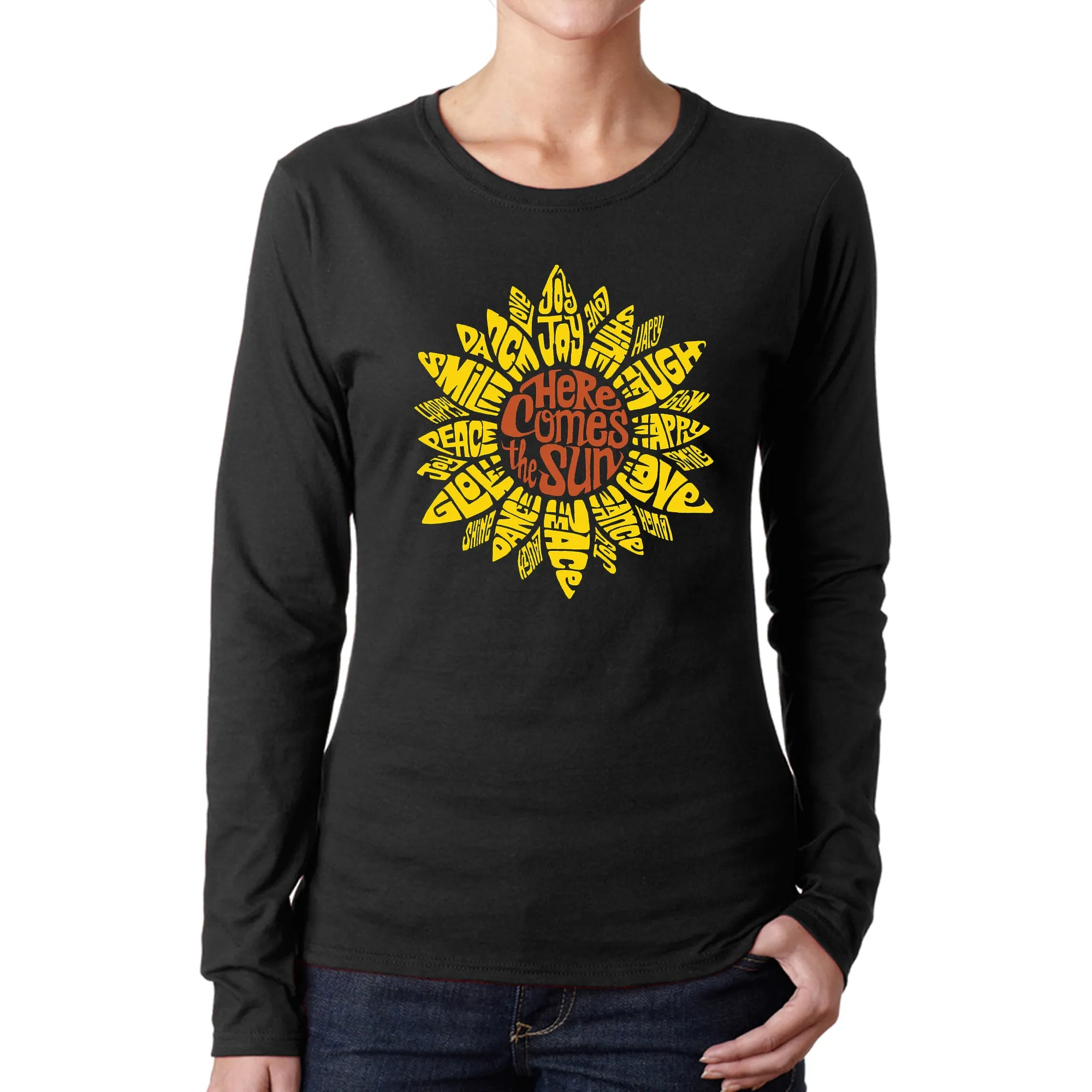 Sunflower - Women's Word Art Long Sleeve T-Shirt sold by LA Pop Art