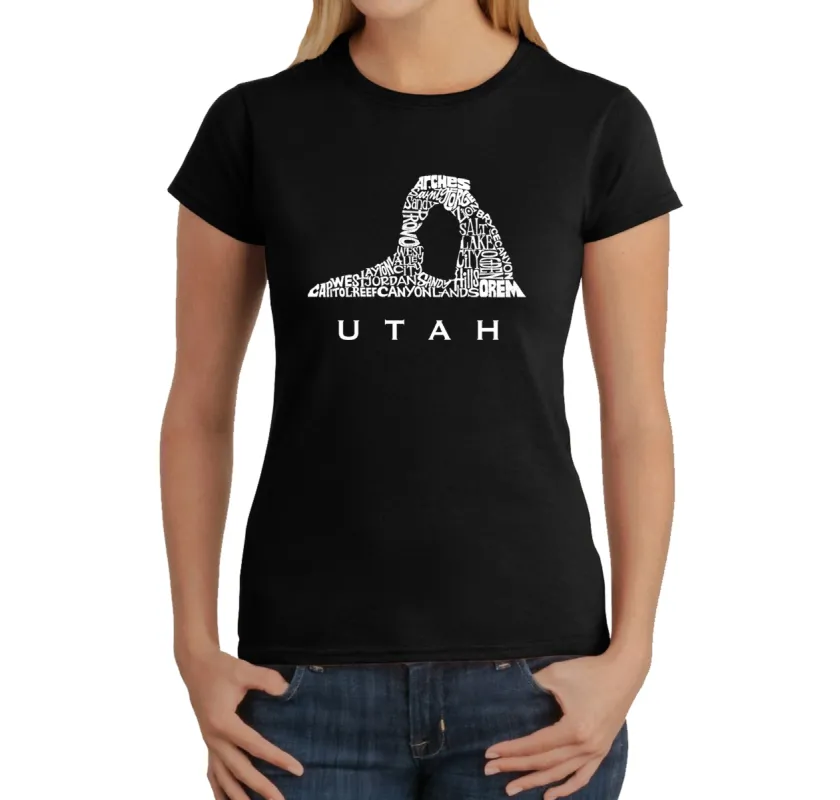 Utah - Women's Word Art T-Shirt sold by LA Pop Art