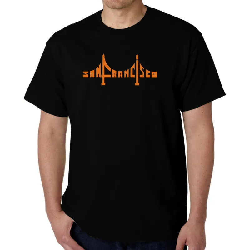 San Francisco Bridge  - Men's Word Art T-Shirt sold by LA Pop Art