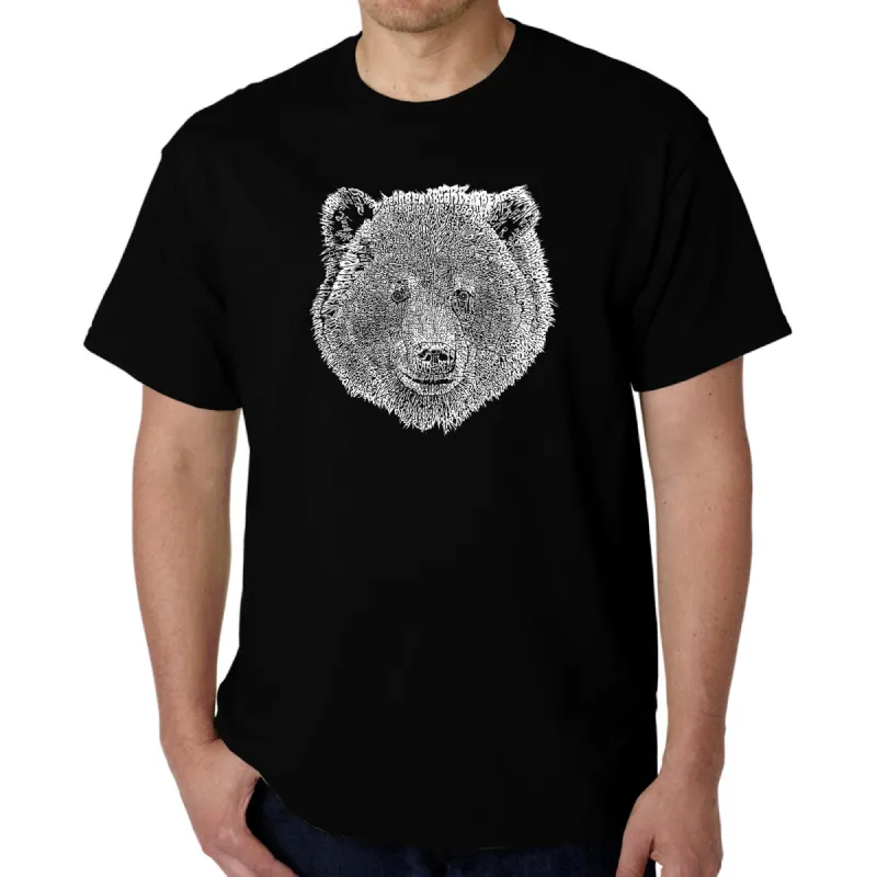 Bear Face  - Men's Word Art T-Shirt sold by LA Pop Art