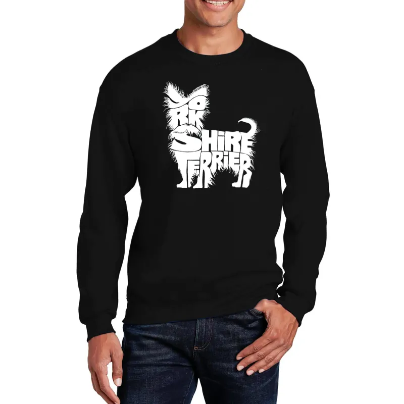 Yorkie - Men's Word Art Crewneck Sweatshirt sold by LA Pop Art