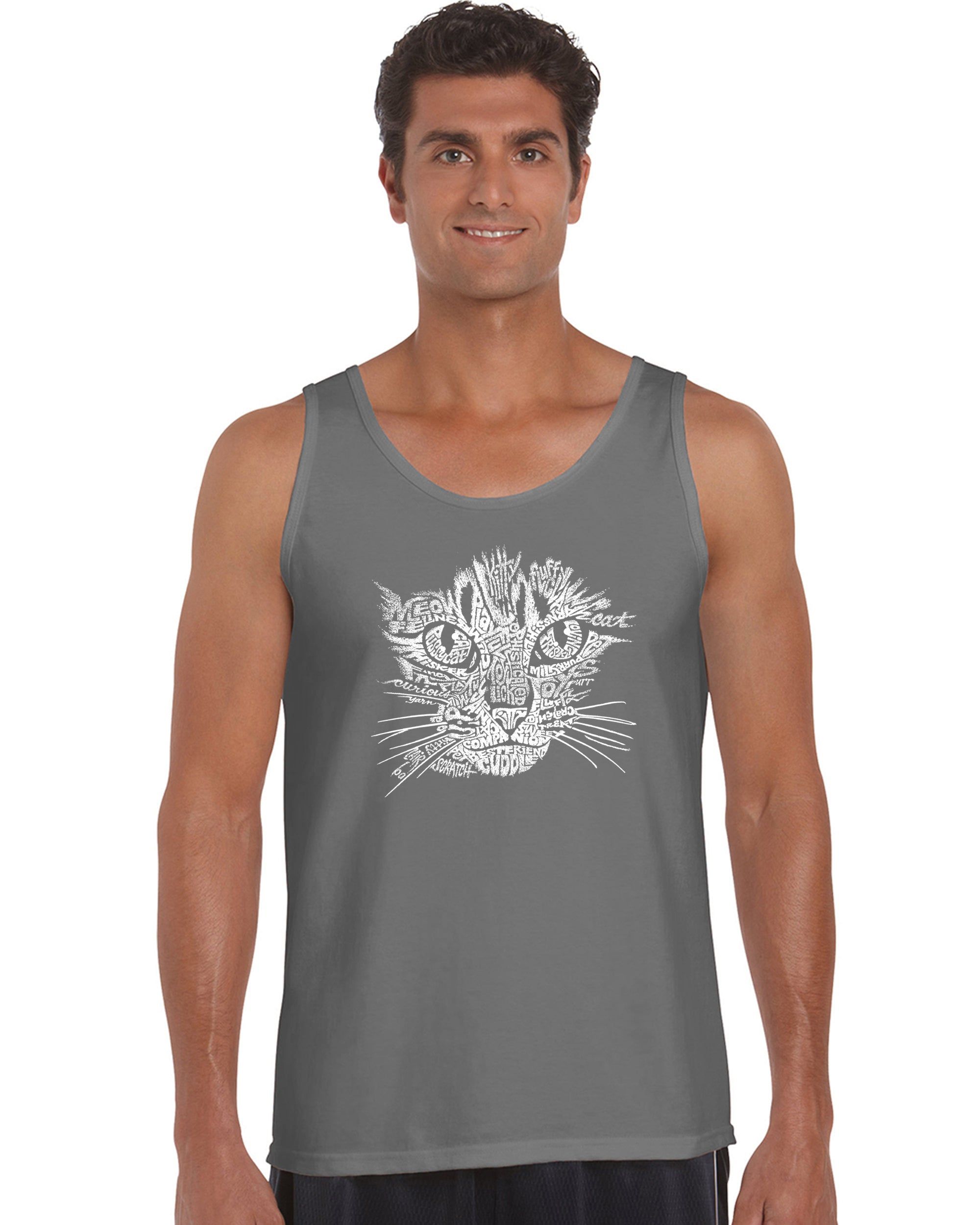 Cat Face - Men's Word Art Tank Top sold by LA Pop Art product image thumbnail 5