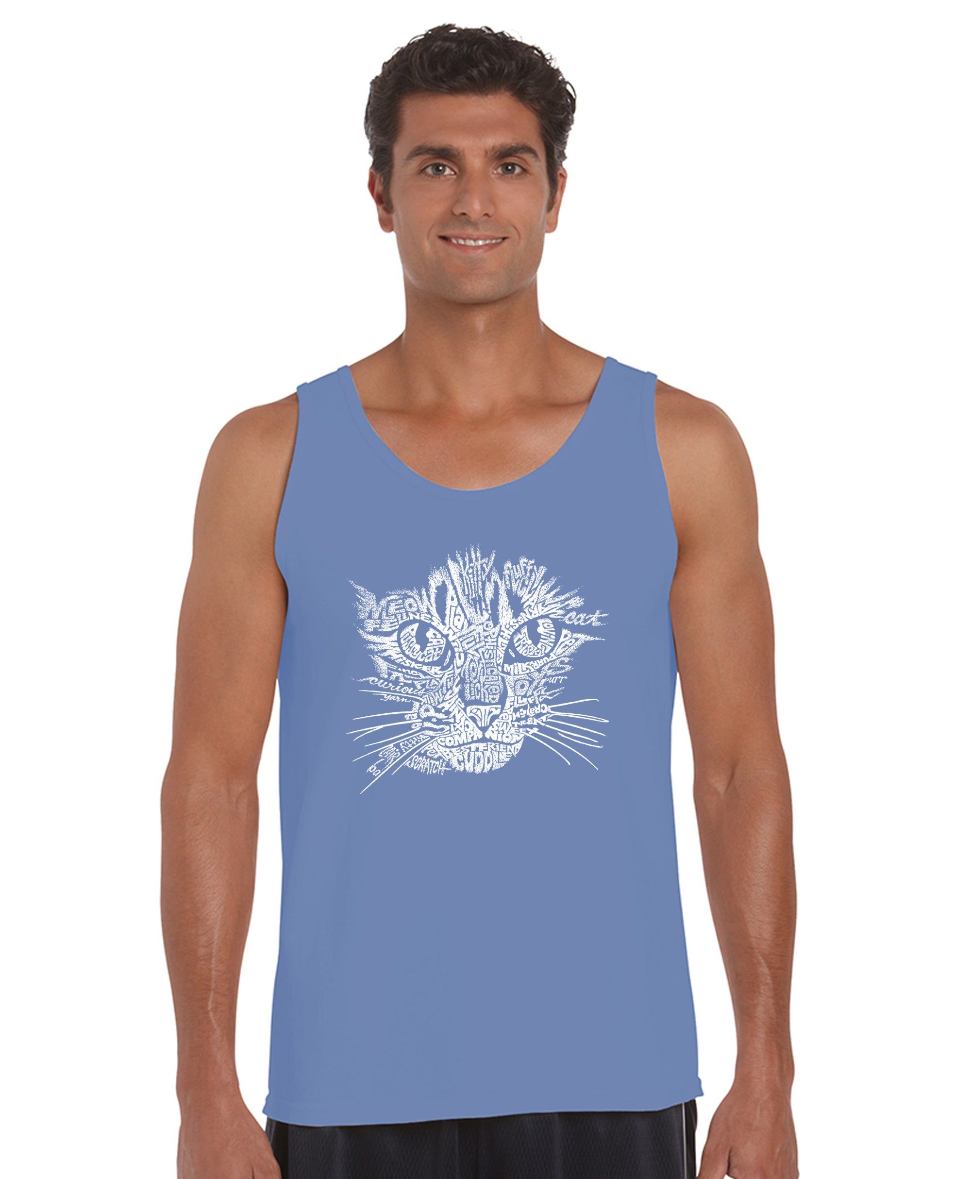Cat Face - Men's Word Art Tank Top sold by LA Pop Art product image thumbnail 3
