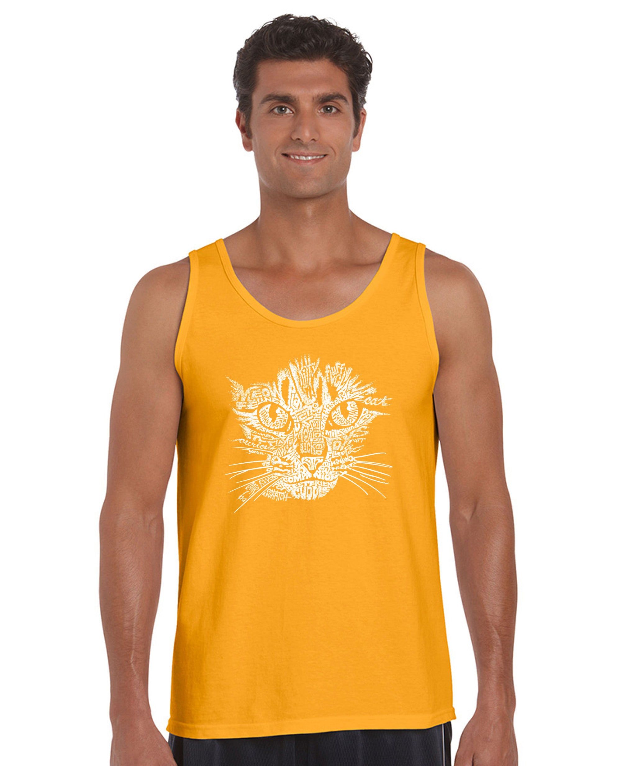 Cat Face - Men's Word Art Tank Top sold by LA Pop Art product image thumbnail 4