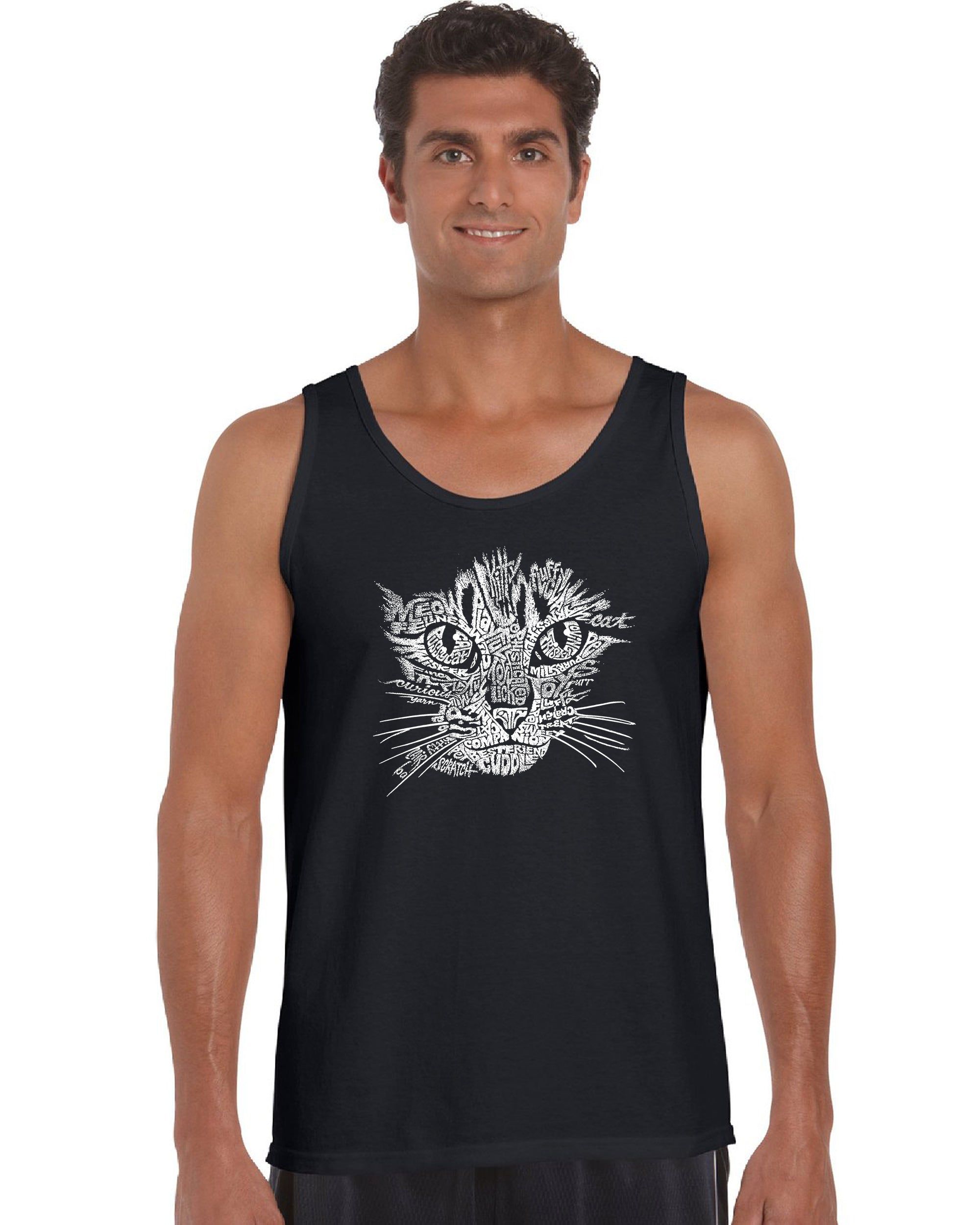Cat Face - Men's Word Art Tank Top sold by LA Pop Art