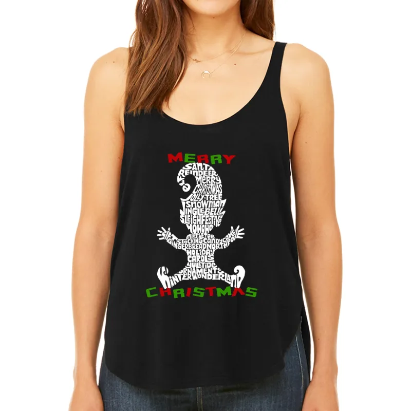 Christmas Elf - Women's Premium Word Art Flowy Tank Top sold by LA Pop Art