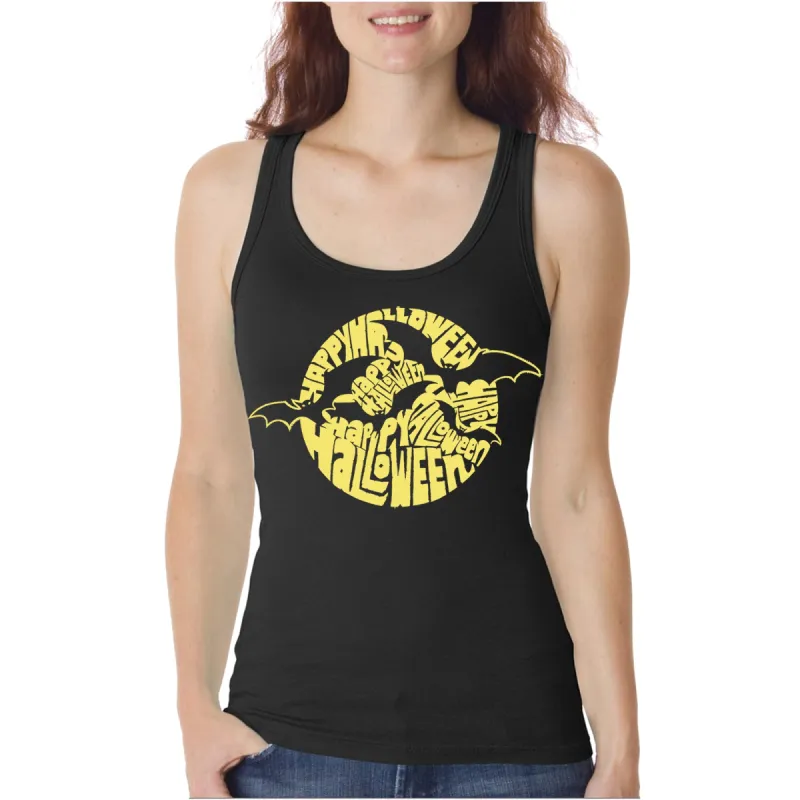 Halloween Bats  - Women's Word Art Tank Top sold by LA Pop Art