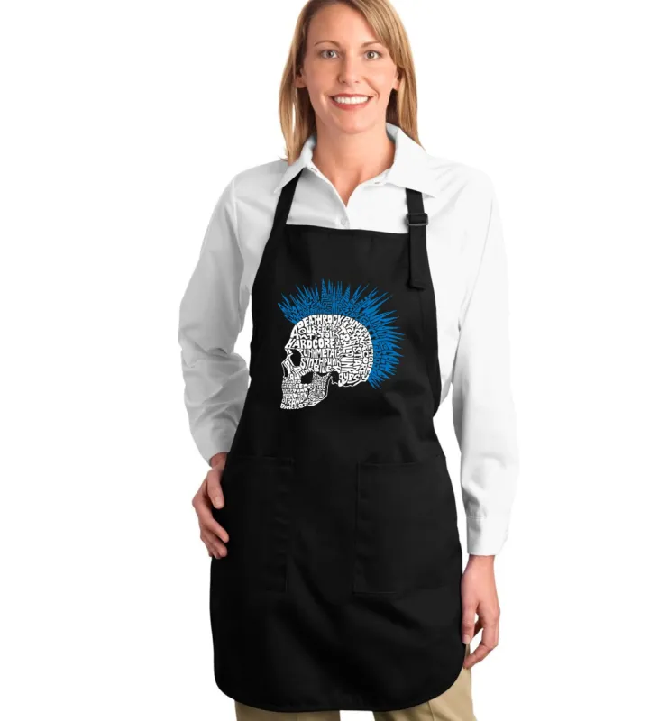 Punk Mohawk - Full Length Word Art Apron sold by LA Pop Art