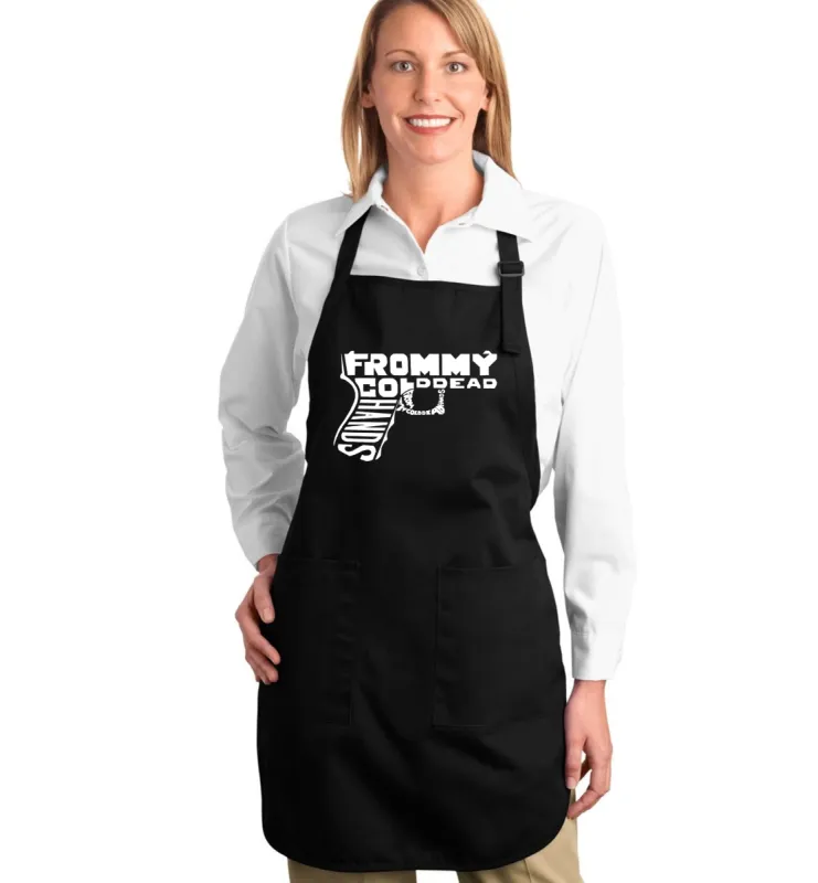 Out of My cold Dead Hands Gun - Full Length Word Art Apron sold by LA Pop Art