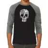 Rock n Roll Skull - Men's Raglan Baseball Word Art T-Shirt sold by LA Pop Art