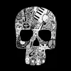 Rock n Roll Skull - Men's Raglan Baseball Word Art T-Shirt sold by LA Pop Art