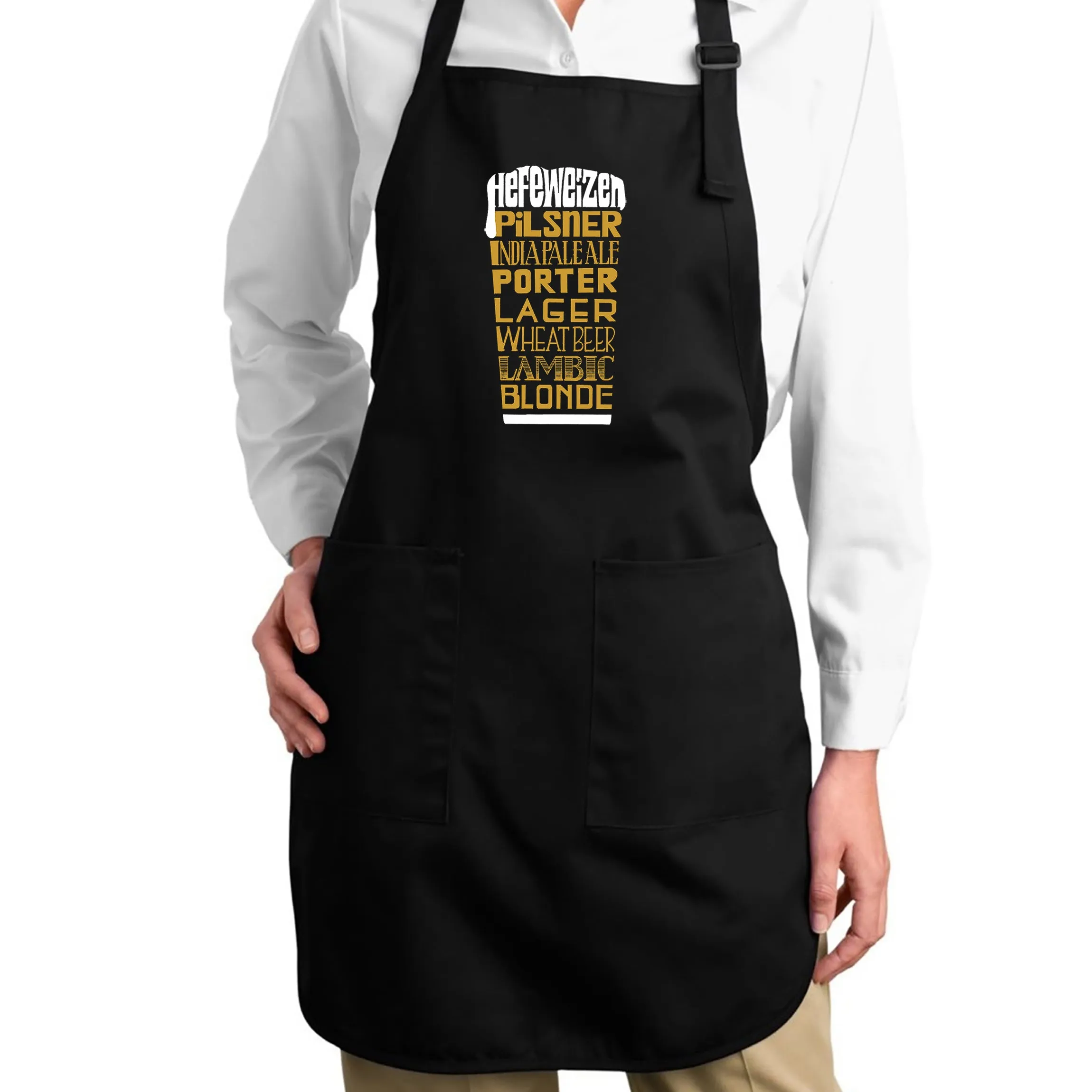 Styles of Beer - Full Length Word Art Apron sold by LA Pop Art