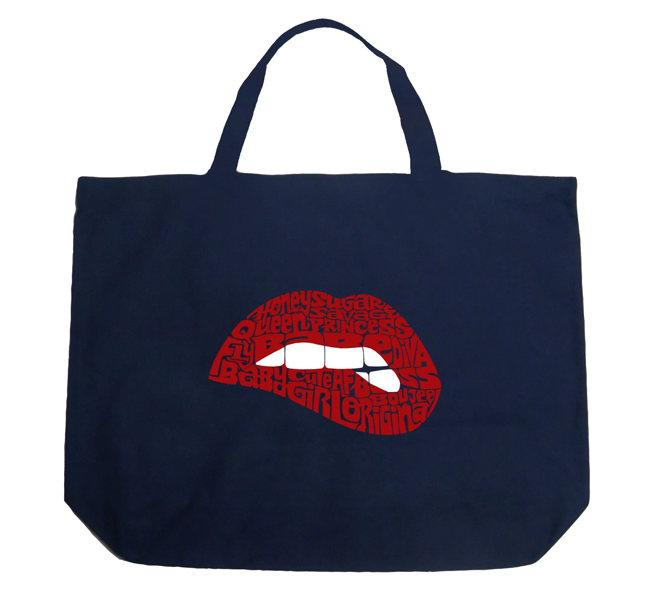 Savage Lips - Large Word Art Tote Bag sold by LA Pop Art product image thumbnail 3