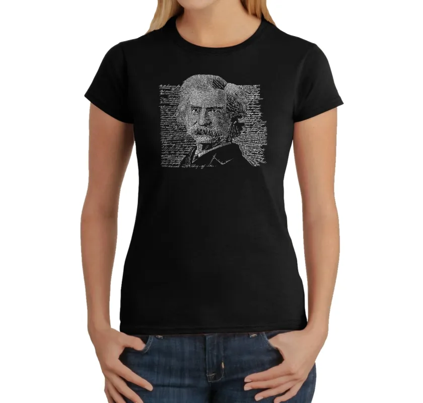 Mark Twain - Women's Word Art T-Shirt sold by LA Pop Art