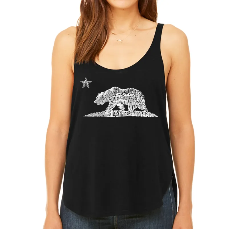 California Bear - Women's Word Art Flowy Tank sold by LA Pop Art