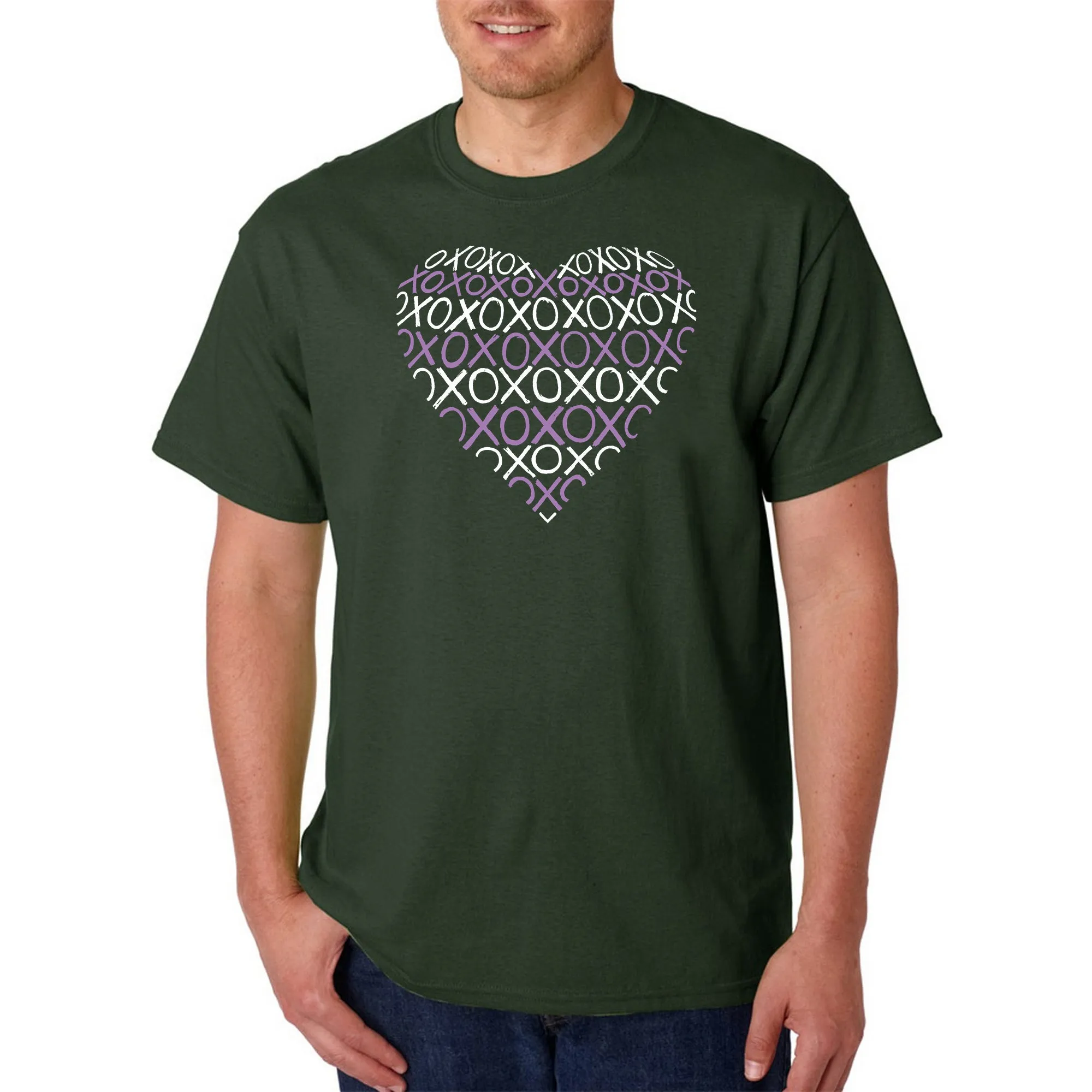 XOXO Heart - Men's Word Art T-Shirt sold by LA Pop Art product image thumbnail 4