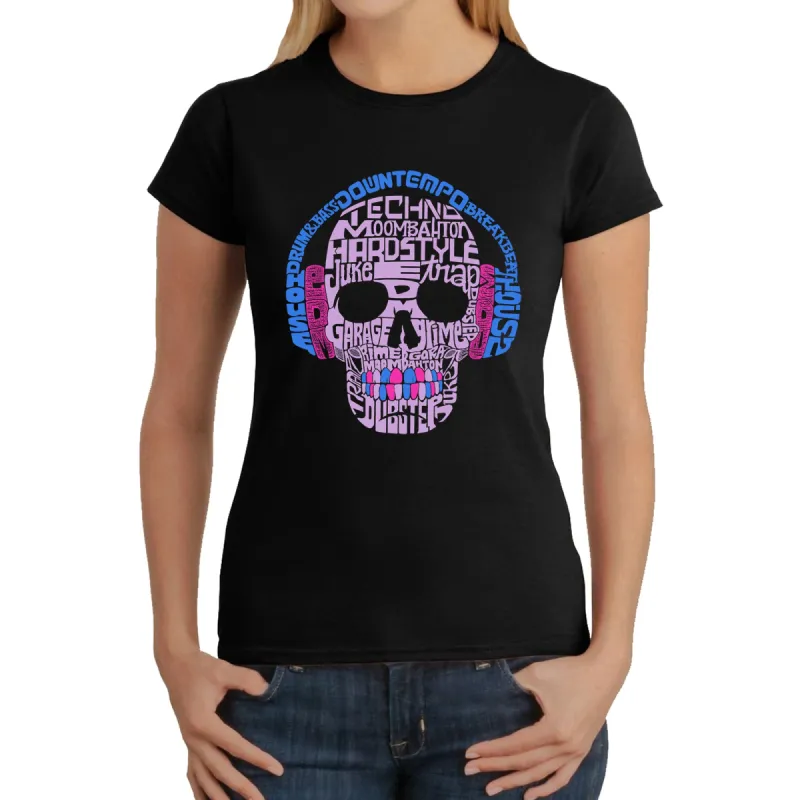 Styles of EDM Music  - Women's Word Art T-Shirt sold by LA Pop Art