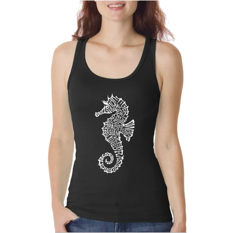 Types of Seahorse - Women's Word Art Tank Top sold by LA Pop Art