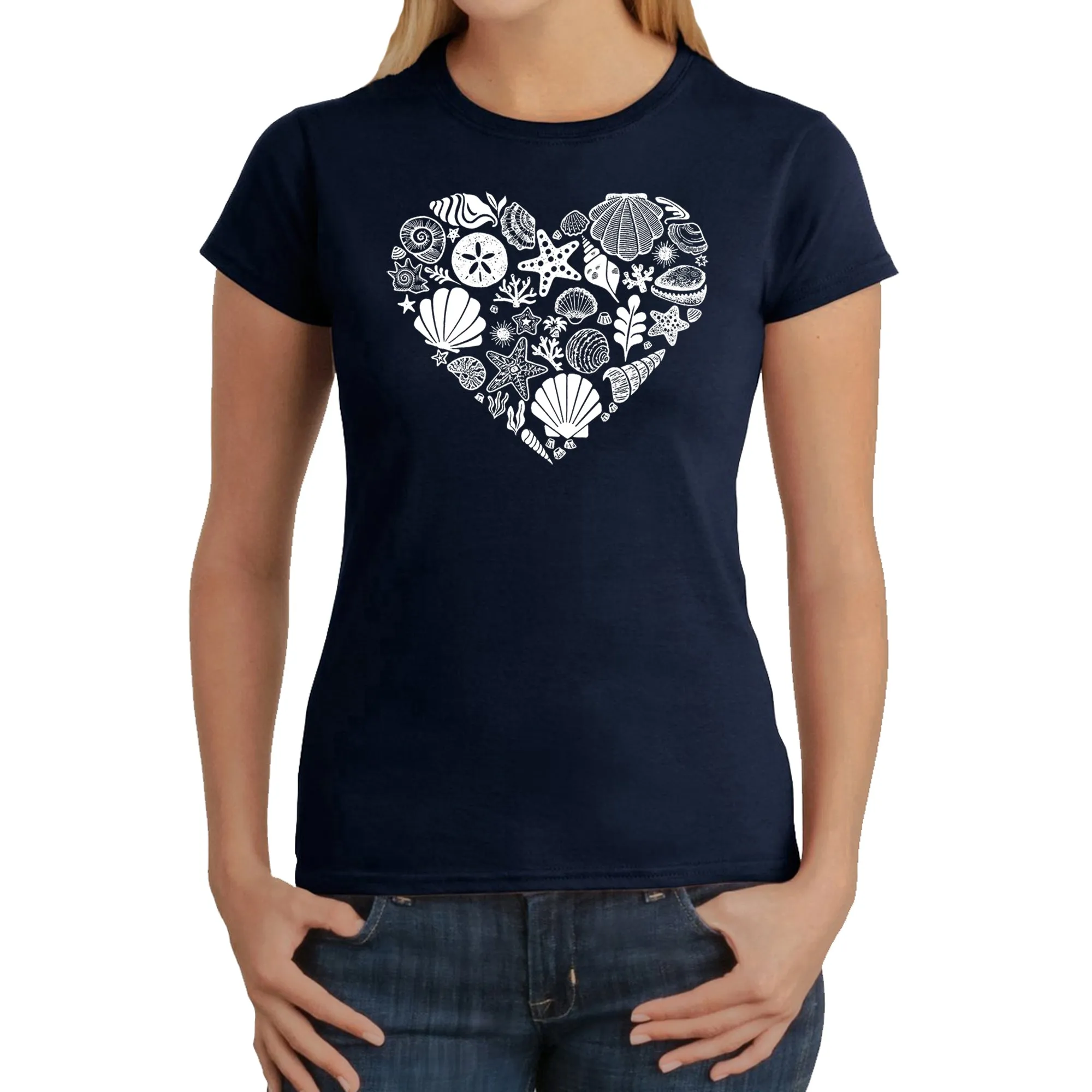 Sea Shells - Women's Word Art T-Shirt sold by LA Pop Art product image thumbnail 3