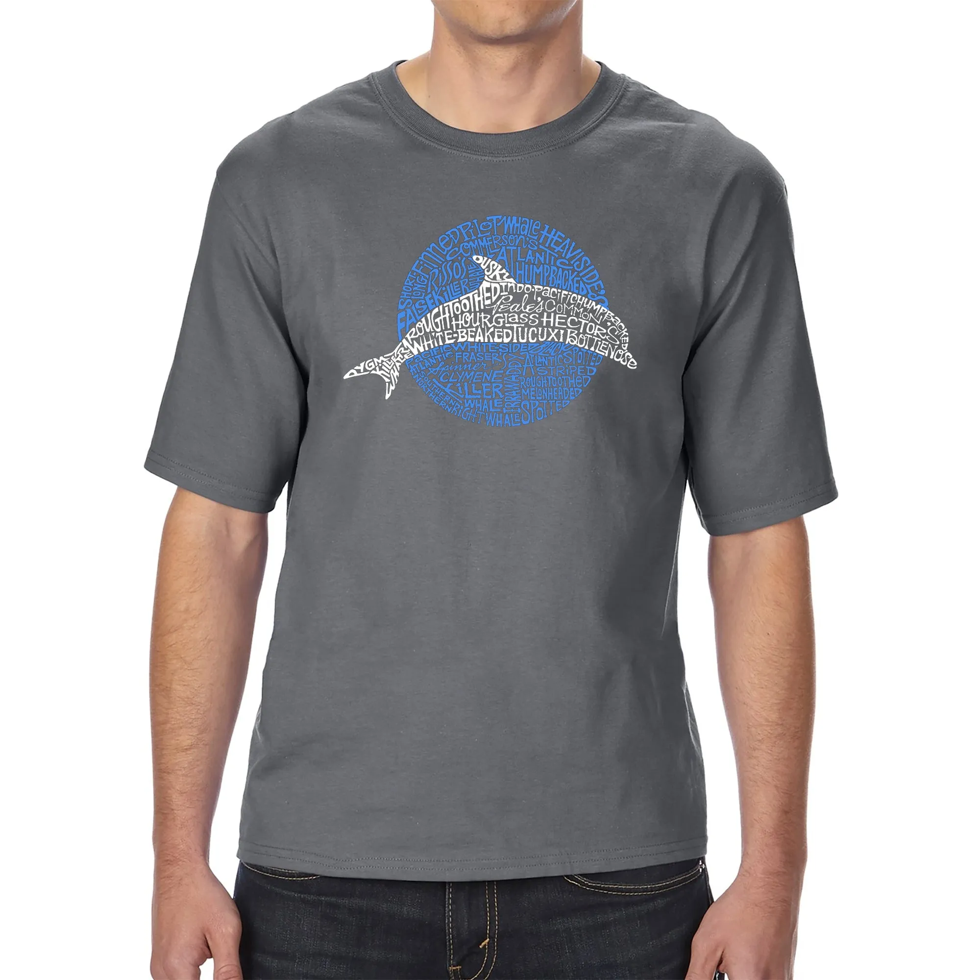 Species of Dolphin - Men's Tall Word Art T-Shirt sold by LA Pop Art product image thumbnail 4