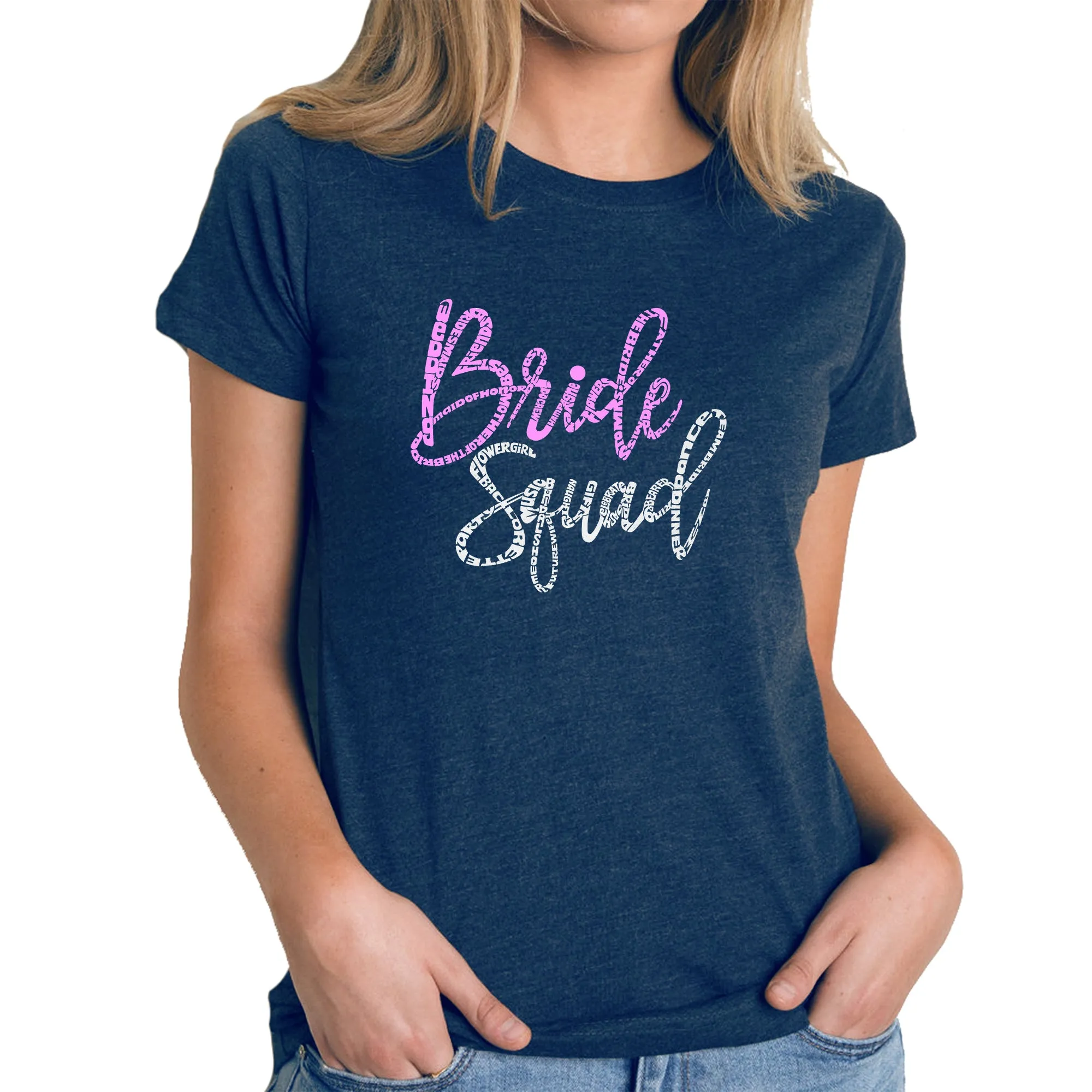 Women's Premium Blend Word Art T-shirt - Bride Squad sold by LA Pop Art product image thumbnail 3