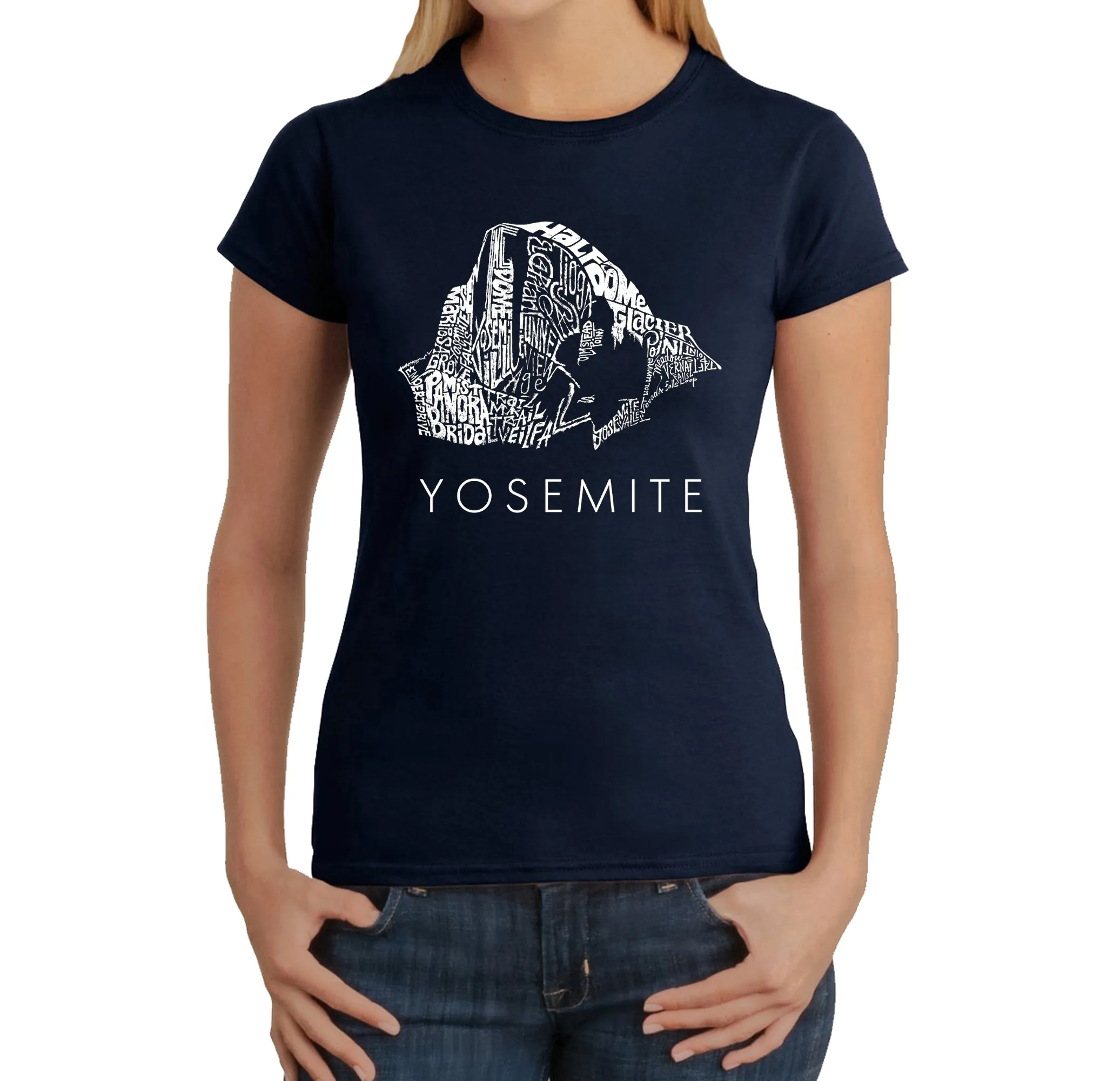 Yosemite - Women's Word Art T-Shirt sold by LA Pop Art product image thumbnail 3