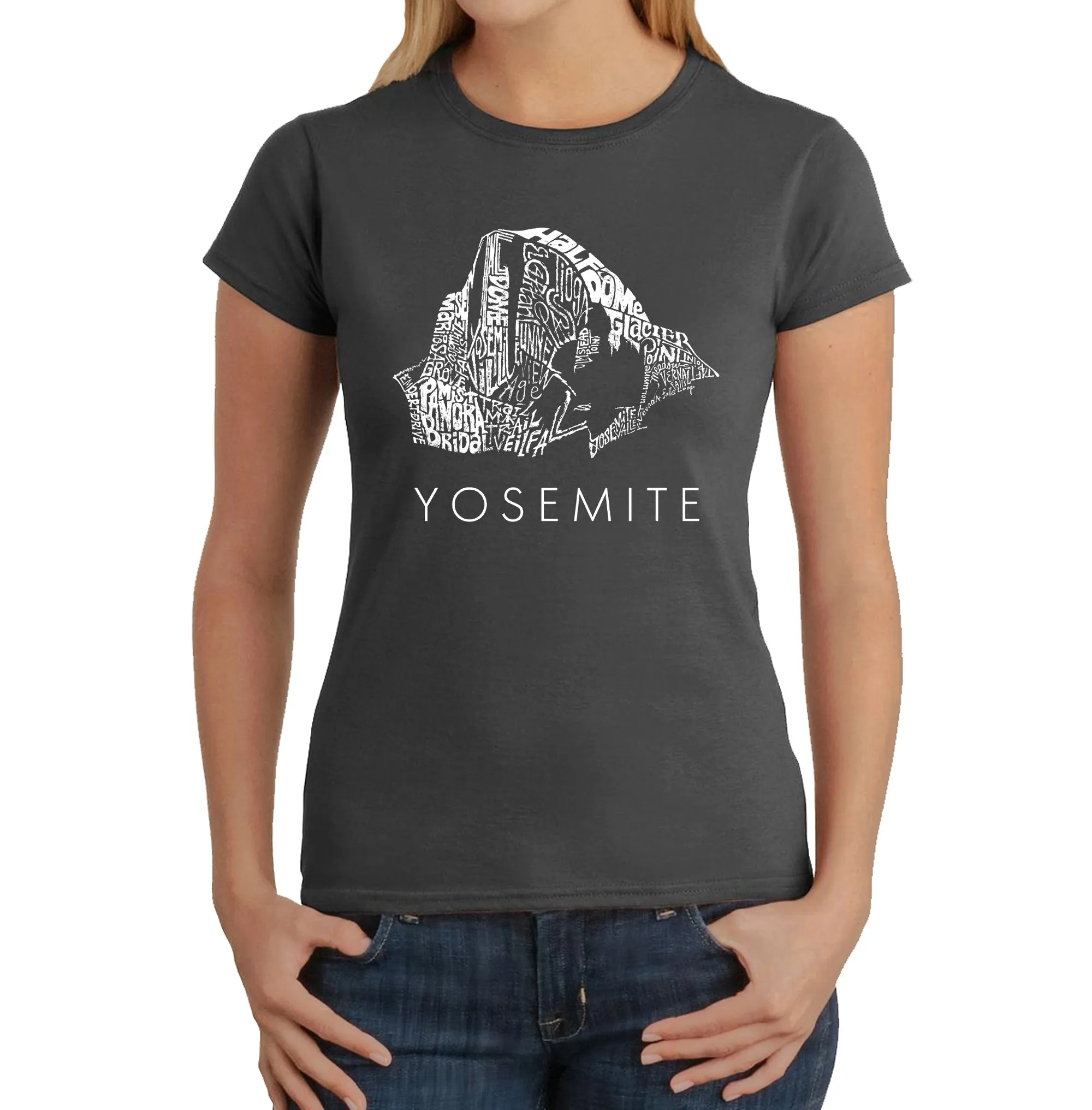 Yosemite - Women's Word Art T-Shirt sold by LA Pop Art product image thumbnail 4