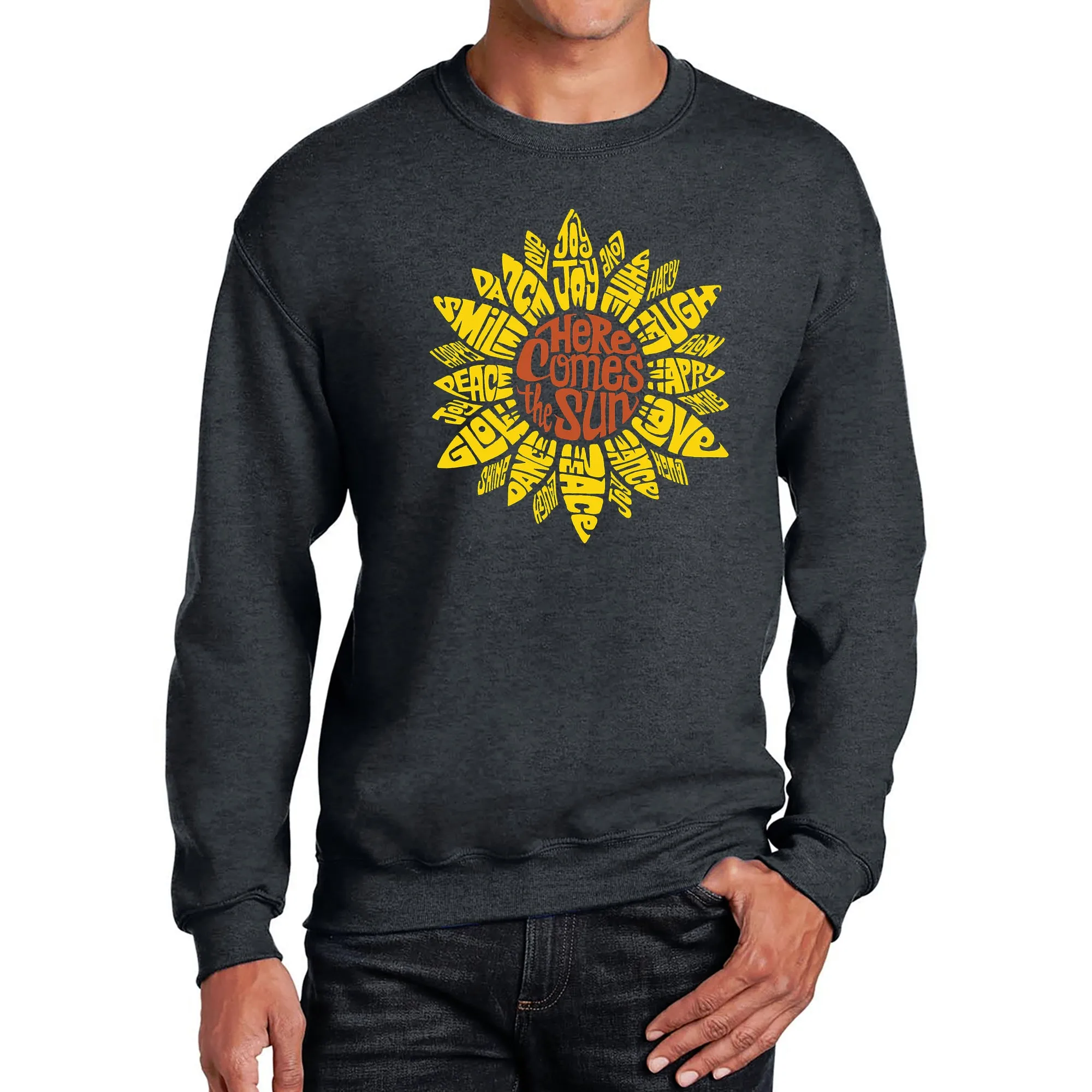 Sunflower - Men's Word Art Crewneck Sweatshirt sold by LA Pop Art product image thumbnail 3