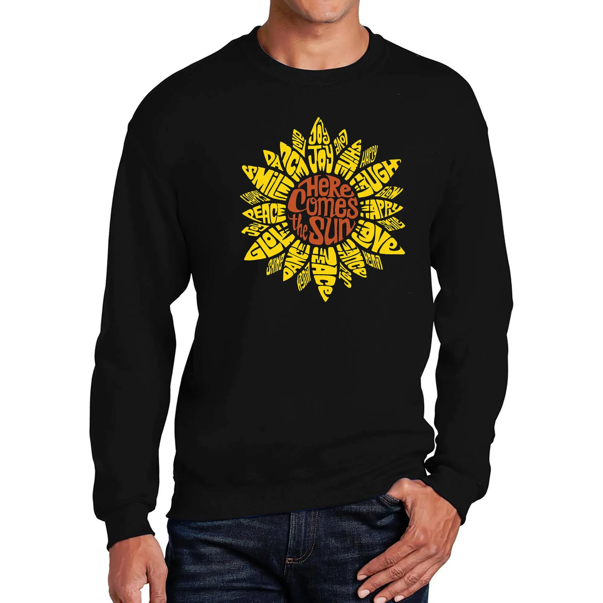 Sunflower - Men's Word Art Crewneck Sweatshirt sold by LA Pop Art
