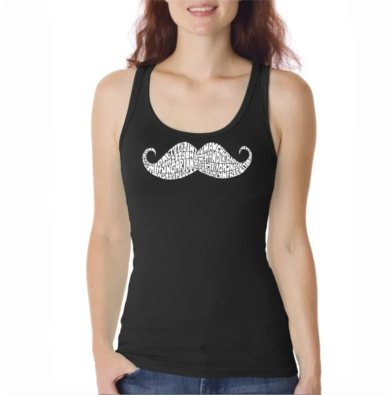 WAYS TO STYLE A MOUSTACHE - Women's Word Art Tank Top sold by LA Pop Art