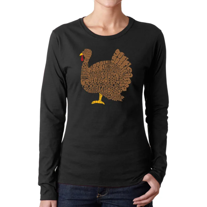 Thanksgiving - Women's Word Art Long Sleeve T-Shirt sold by LA Pop Art