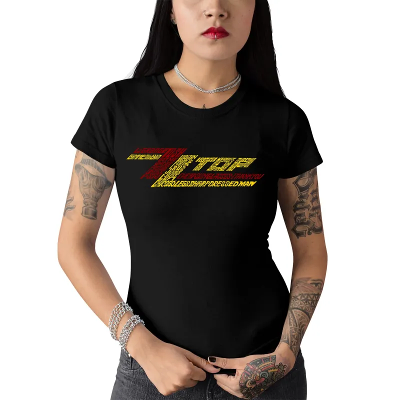 ZZ Top  - Women's Word Art T-Shirt made by LA Pop Art