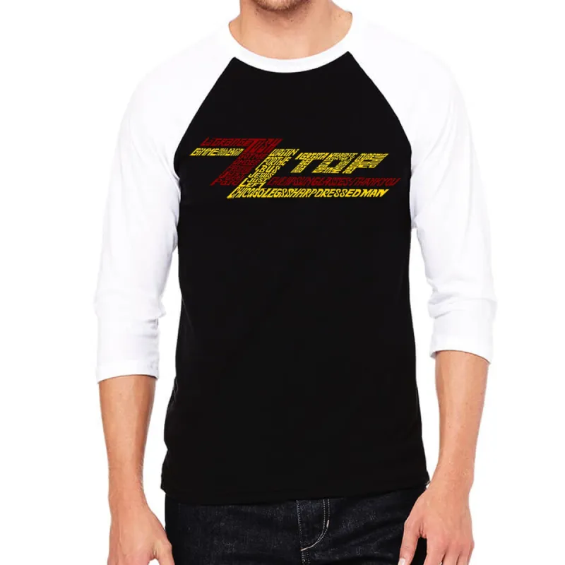 ZZ Top  - Men's Raglan Baseball Word Art T-Shirt sold by LA Pop Art
