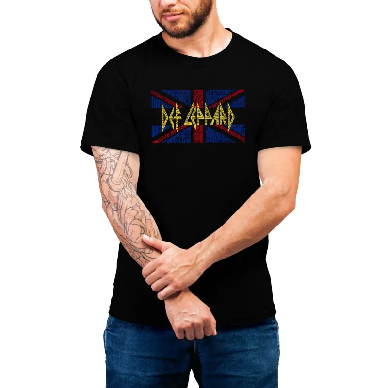 Def Leppard  - Men's Word Art T-Shirt sold by LA Pop Art