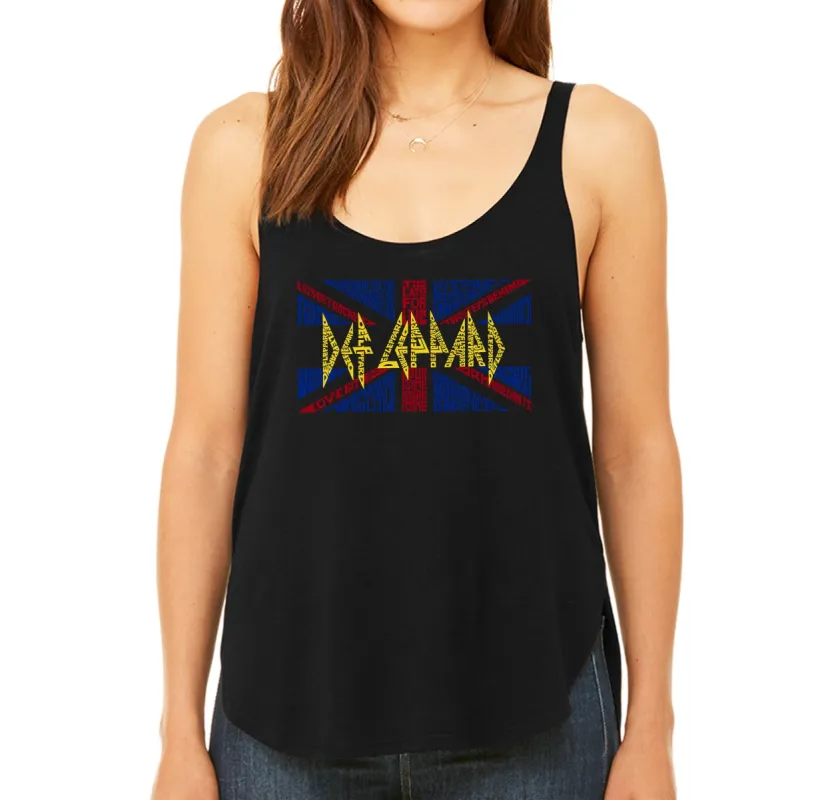 Def Leppard  - Women's Word Art Flowy Tank Top made by LA Pop Art